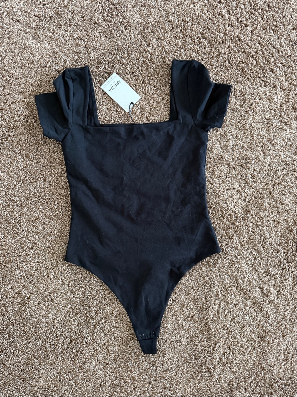 Aritzia Black Square Neck bodysuit